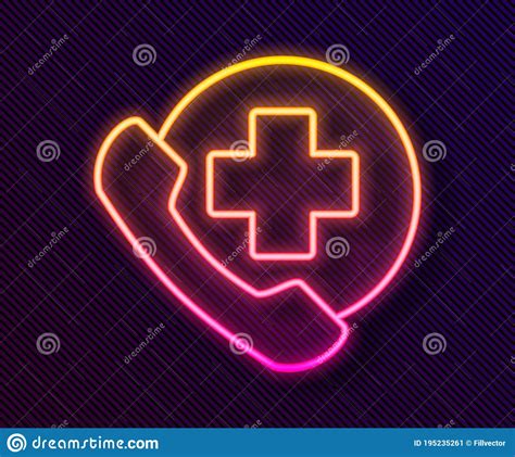 Glowing Neon Line Emergency Phone Call To Hospital Icon Isolated On