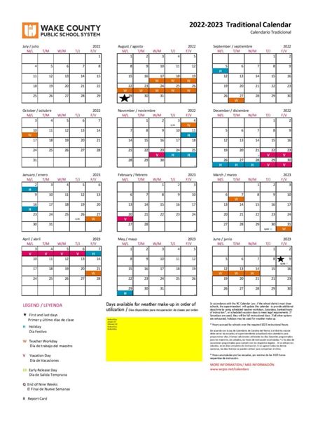Wcpss 2023 2024 Traditional Calendar 2023 Calendar