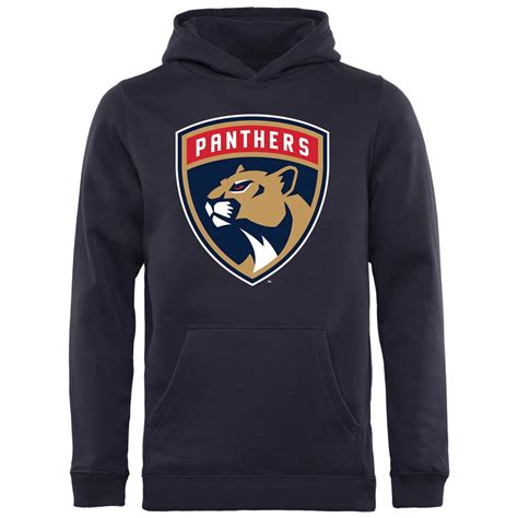 Youth Florida Panthers Navy New Logo Pullover Hoodie