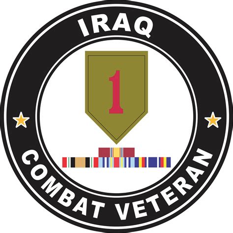 1st Infantry Division Iraq With Gwot Ribbons Combat Veteran Decal