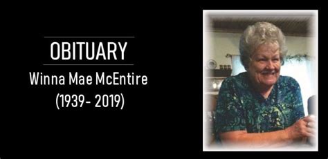 Obituary Winna Mae Mcentire Resident News Network