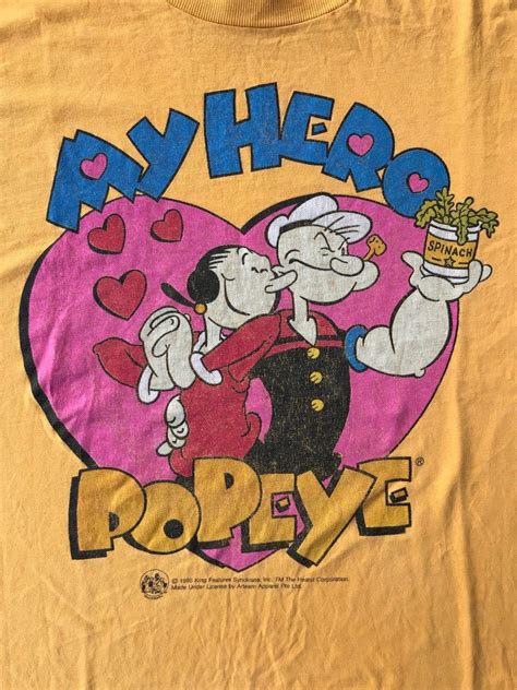 Vintage Popeye My Hero Tshirt Fesyen Pria Pakaian Atasan Di Carousell