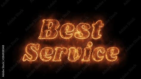 Video Stock Best Service Word Hot Animated Burning Realistic Fire Flame