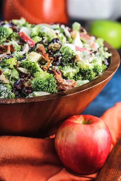 This broccoli salad recipe is packed with vibrant, fresh broccoli, salty, crispy bacon, creamy gouda cheese, crunchy fuji apples, sweet craisins, tangy red onions, crunchy almonds, and roasted sunflower seeds all doused in the best light, creamy, herb laced dressing. Broccoli Cranberry Salad with Apples, Bacon and Walnuts ...