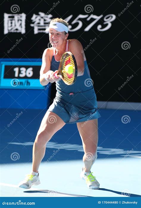 Professional Tennis Player Anastasia Pavlyuchenkova Of Russia In Action