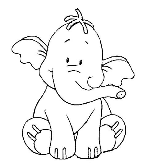 Een wonderlijke wereld vol baby's en hun dierenvriendjes. Kleurplaat Olifant Schattig