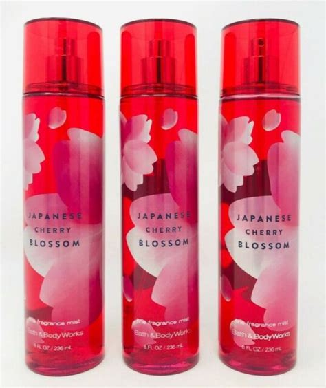 3 Japanese Cherry Blossom Bath Body Works Fine Fragrance Mist Spray 8