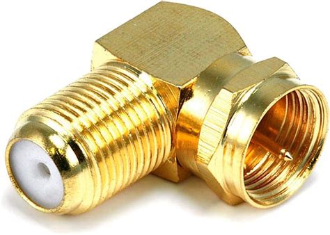 Monoprice F Type Right Angle Female To Male Adapter Gold Plated Electronics