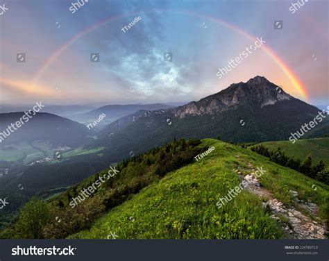 Rainbow Over Mountain Peak Stock Photo 229789723 Shutterstock