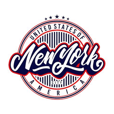 Insignia De Letras De Nueva York Vector Premium