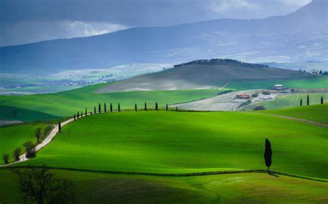 イタリア、 トスカーナ、 緑の丘、 夏、 ヨーロッパ、 美しい自然、 Hd壁紙 Smartresize