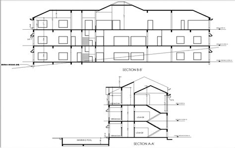 Apartment Detail Longitudinal And Cross Section Detail In Dwg File