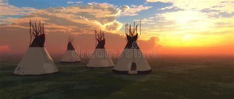 Native American Teepees Digital Rendering Of A Group Of Teepees Ad