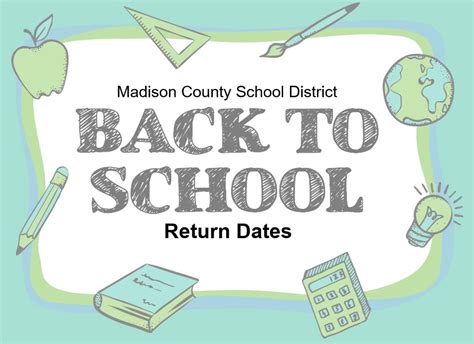 Back To School Dates News Madison County School District