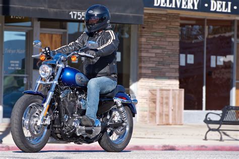 Elegant classy styling with a springer front end, retro drum. 2017 Harley-Davidson Sportster 1200 Custom Review: Classic ...