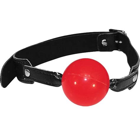 Sex And Mischief Solid Red Ball Gag 2 Inch Groove