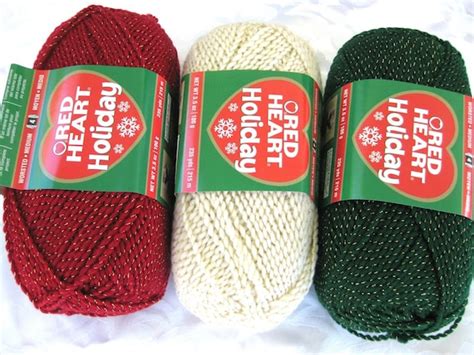 Red Heart Holiday Yarn Victorian Three Pack By Crochetgal On Etsy