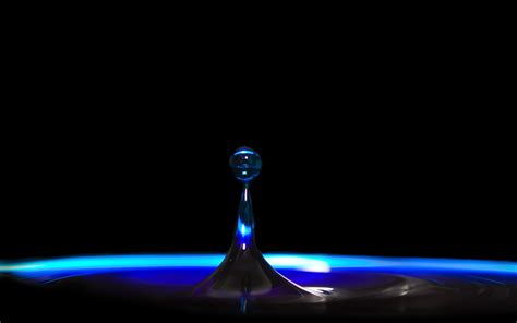 Wallpaper Dark Reflection Blue Light Drop Splash Darkness