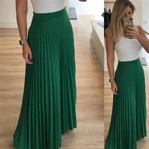 Saia Longa Plissada Verde Victorias Fashion Store Fancy Dresses Long