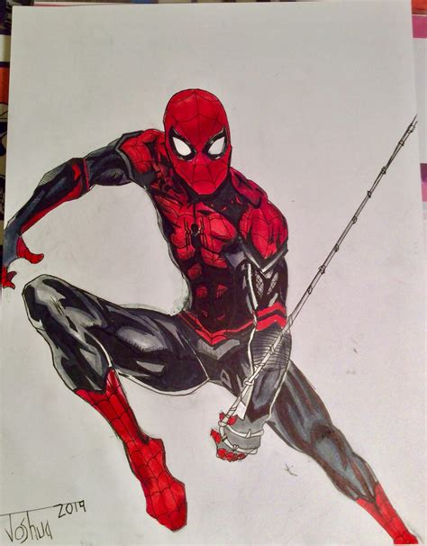 At first this seems like just a darker version of the first stark suit, but if you look at the details, there are. Spider-Man Far From Home Art By a 14 Year-old : ZHCSubmissions