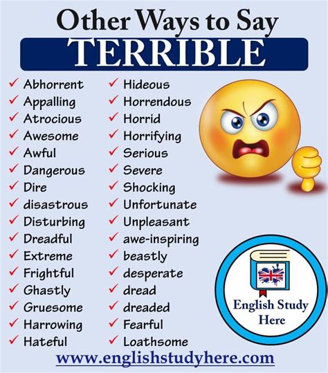 Other Ways To Say Terrible English Study Here