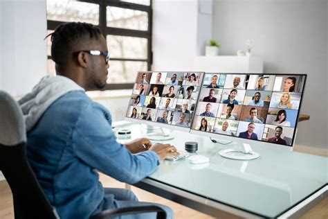 Virtual Video Conference Business Meeting Stock Photo Image Of