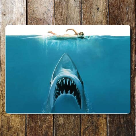 Jaws Film Metal Movie Wall Sign