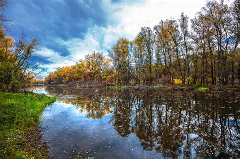 Autumn On River Western Siberia Stock Photo Image Of Places Trees