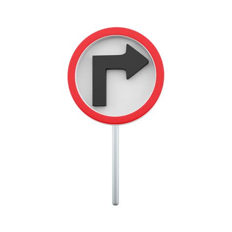 Free 3d Render Turn Right Traffic Road Sign 3d Rendering Turn Right