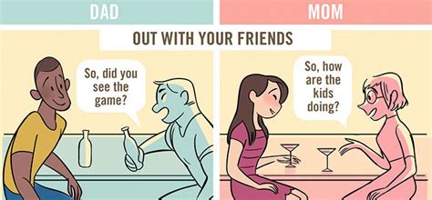 5 Comics Show How Differently Moms And Dads Are Seen In Public