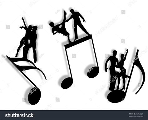Couples Dancing On Notes Silhouette Symbol Stock Illustration 28253827