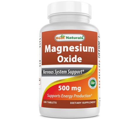 Best Naturals Magnesium Oxide 500 Mg 180 Tablets