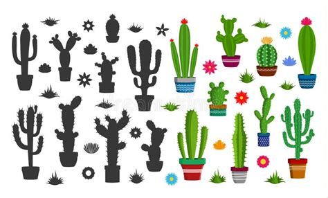 Vector Cactus Icons Stock Vector Illustration Of Green 112480957