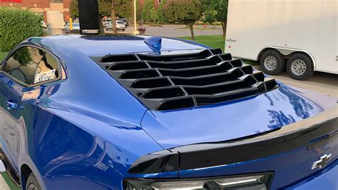 2016 24 Camaro Gloss Black Rear Window Louvers