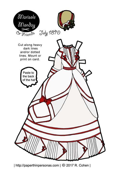 A Beautiful Victorian Printable Paper Doll Bustle Dress Based On A
