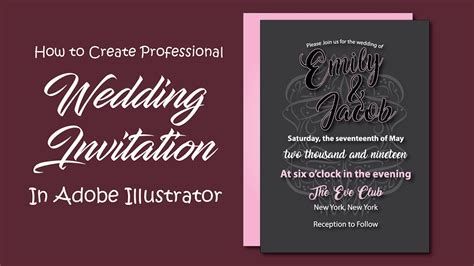 How To Design Wedding Invitations In Illustrator Modern Invitation Card Design Youtube