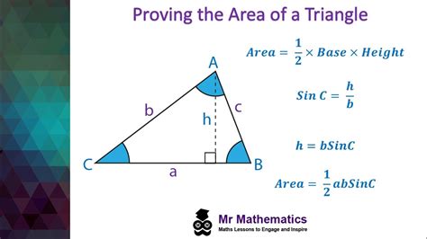 Proof Area Of A Triangle Gcse Maths Mr Mathematics Youtube