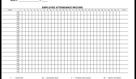 Glory Yearly Attendance Sheet Office Format