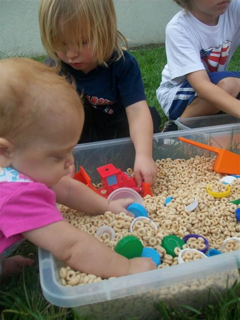 Sensory Play What A Great Way To Use Up Stale Cheerios Or Other Old
