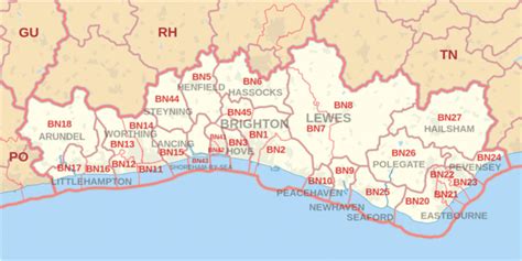 The Post Code Areas Of Sussex Creative Commons Bn Postcode Area Map By Download Scientific