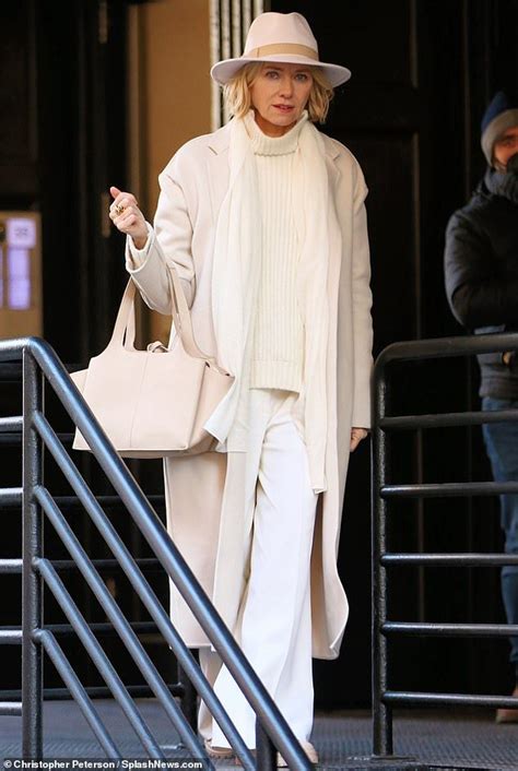 Naomi Watts 53 Looks Youthful In All White While Shooting The Ryan