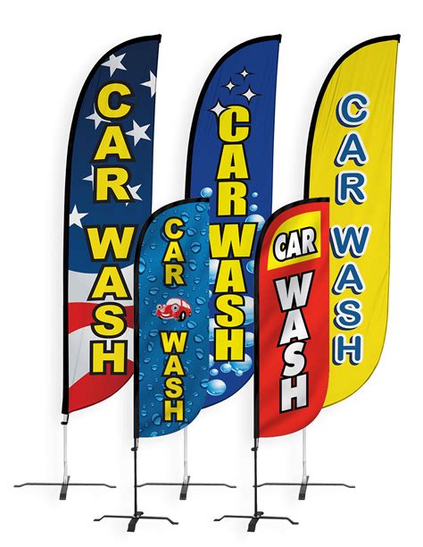 Car Wash Feather Flag Advertising Feather Flags Lookourway