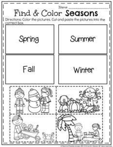 Four seasons coloring page that you can customize and print for kids. Sorting Summer and Winter Seasonal Items | Preschool ...