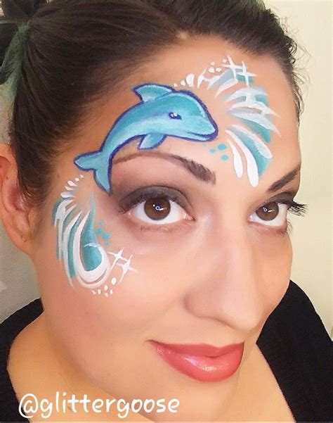 Dolphin Face Painting By Glitter Goose Eye Design Ideas Paint Makeup