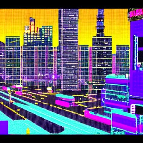 Cyberpunk City At Night 8 Bit Style Stable Diffusion Openart