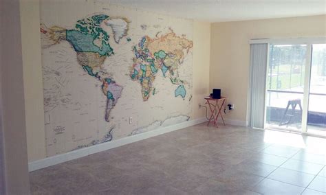 Giant World Map Wall Mural Removable Wallpaper Map Of The Etsy