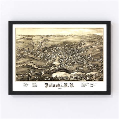 Vintage Map Of Pulaski New York 1885 By Teds Vintage Art