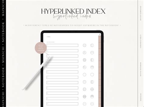 Digital Notebook Nude 18 Template Notebook 12 Hyperlinked Etsy
