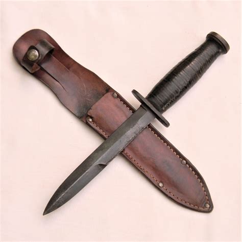Ww2 Case M3 Trench Knife Straight Guard Type Early Orig Leather Scabbard