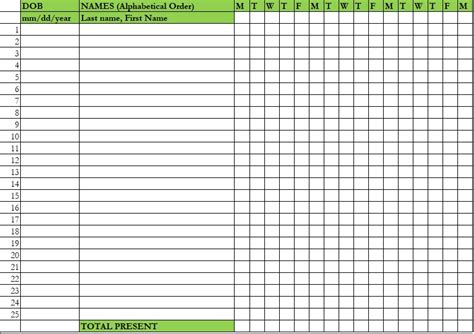 Employee Attendance Tracker Template Word Excel Excel Tmp